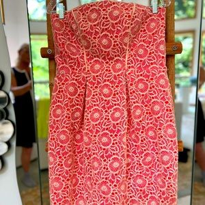 Jessica Simpson strapless peach embellished party dress